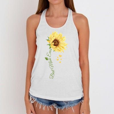 Best Mom Ever Sunflower Cute Mothers Day Women's Knotted Racerback Tank