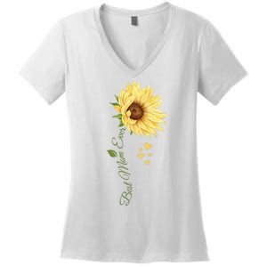 Best Mom Ever Sunflower Cute Mothers Day Women's V-Neck T-Shirt