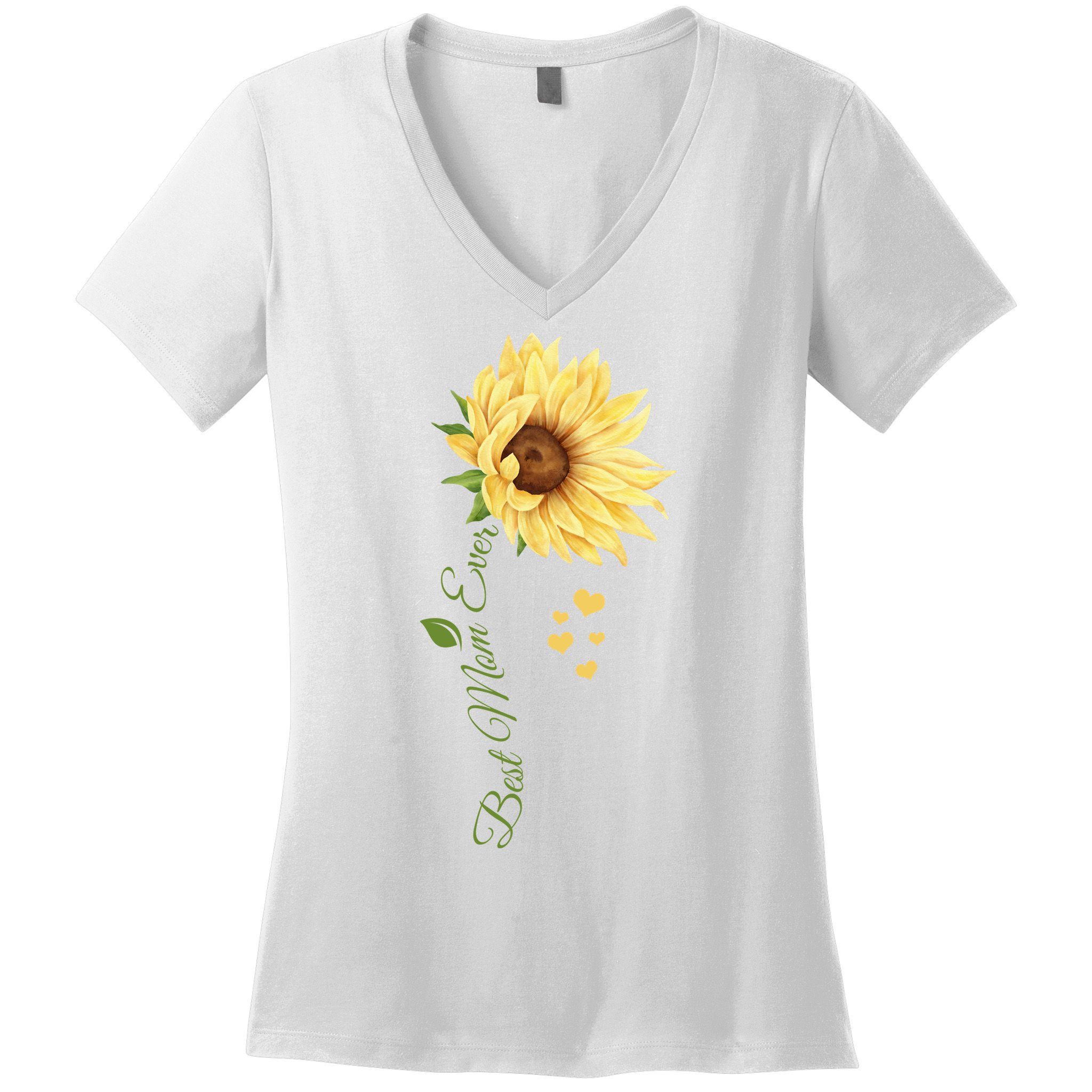 Best Mom Ever Sunflower Cute Mothers Day Women's V-Neck T-Shirt
