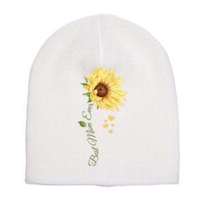 Best Mom Ever Sunflower Cute Mothers Day Short Acrylic Beanie