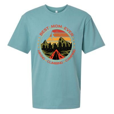 Best Mom Ever Gift Hiking Climbing Camping Giftretro Climbing Mom Gift Sueded Cloud Jersey T-Shirt