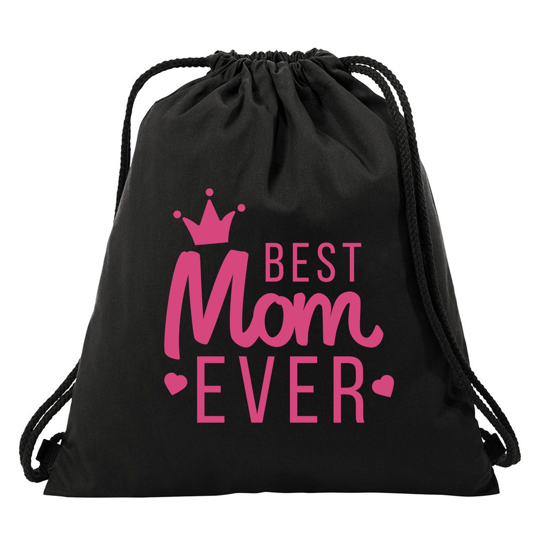 Best Mom Ever Crown Drawstring Bag