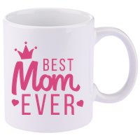 Best Mom Ever Crown 11oz C Handle Ceramic Mug