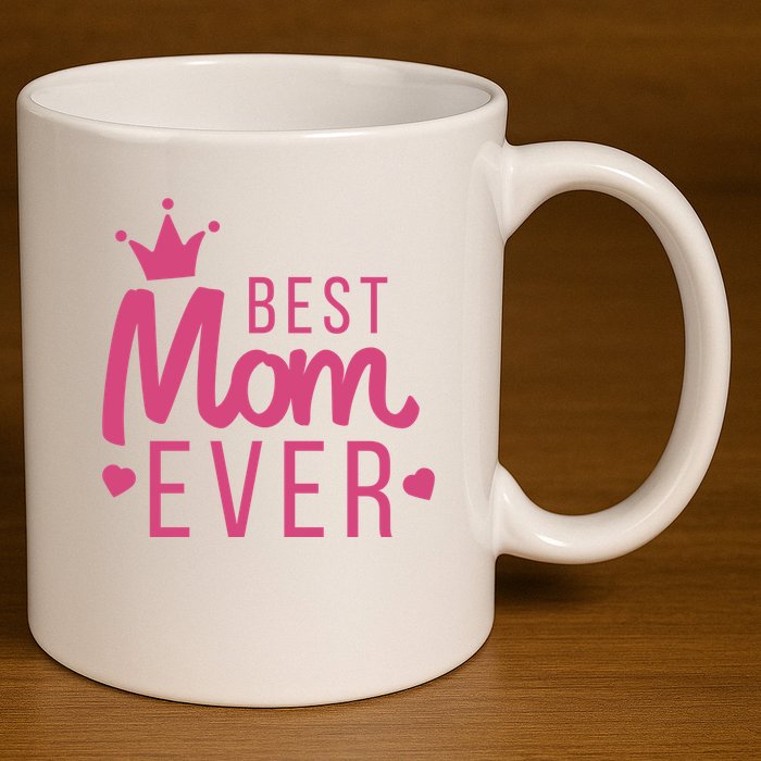 Best Mom Ever Crown 11oz C Handle Ceramic Mug