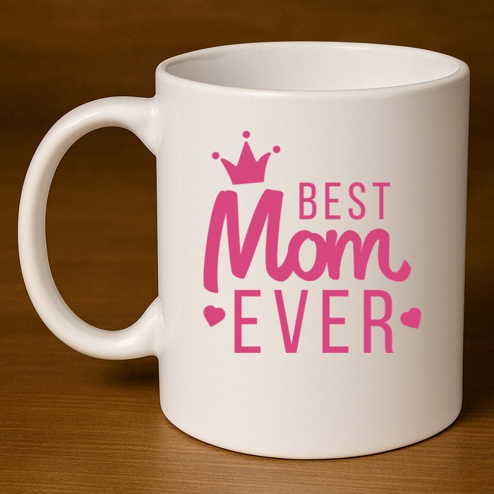 Best Mom Ever Crown 11oz C Handle Ceramic Mug
