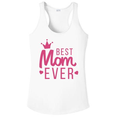 Best Mom Ever Crown Ladies PosiCharge Competitor Racerback Tank