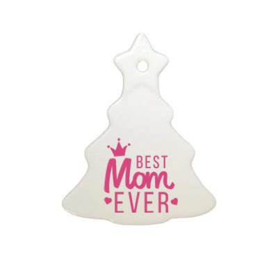 Best Mom Ever Crown Ceramic Tree Ornament