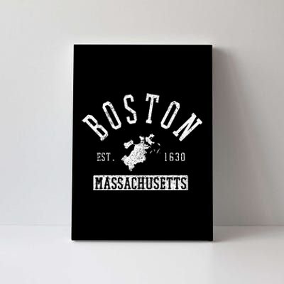 Boston Massachusetts Est. 1630 City Map Souvenir Gift Canvas