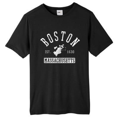 Boston Massachusetts Est. 1630 City Map Souvenir Gift Tall Fusion ChromaSoft Performance T-Shirt