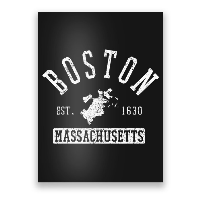 Boston Massachusetts Est. 1630 City Map Souvenir Gift Poster