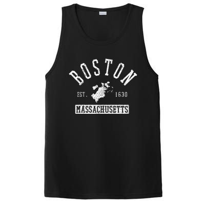 Boston Massachusetts Est. 1630 City Map Souvenir Gift PosiCharge Competitor Tank