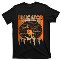 Black Melanin Educator Apparel American African Pride T-Shirt