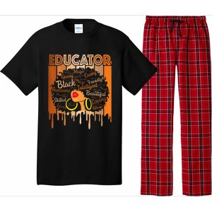 Black Melanin Educator Apparel American African Pride Pajama Set