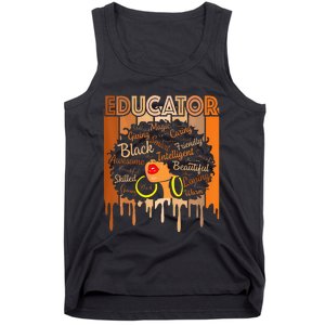 Black Melanin Educator Apparel American African Pride Tank Top