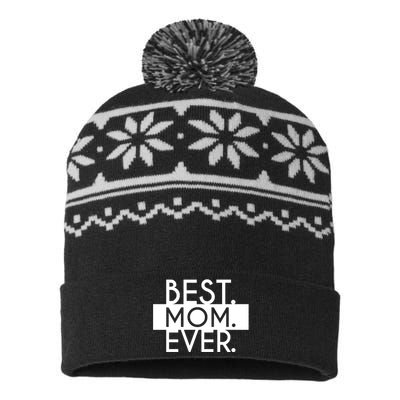 Best Mom Ever Cute Gift USA-Made Snowflake Beanie