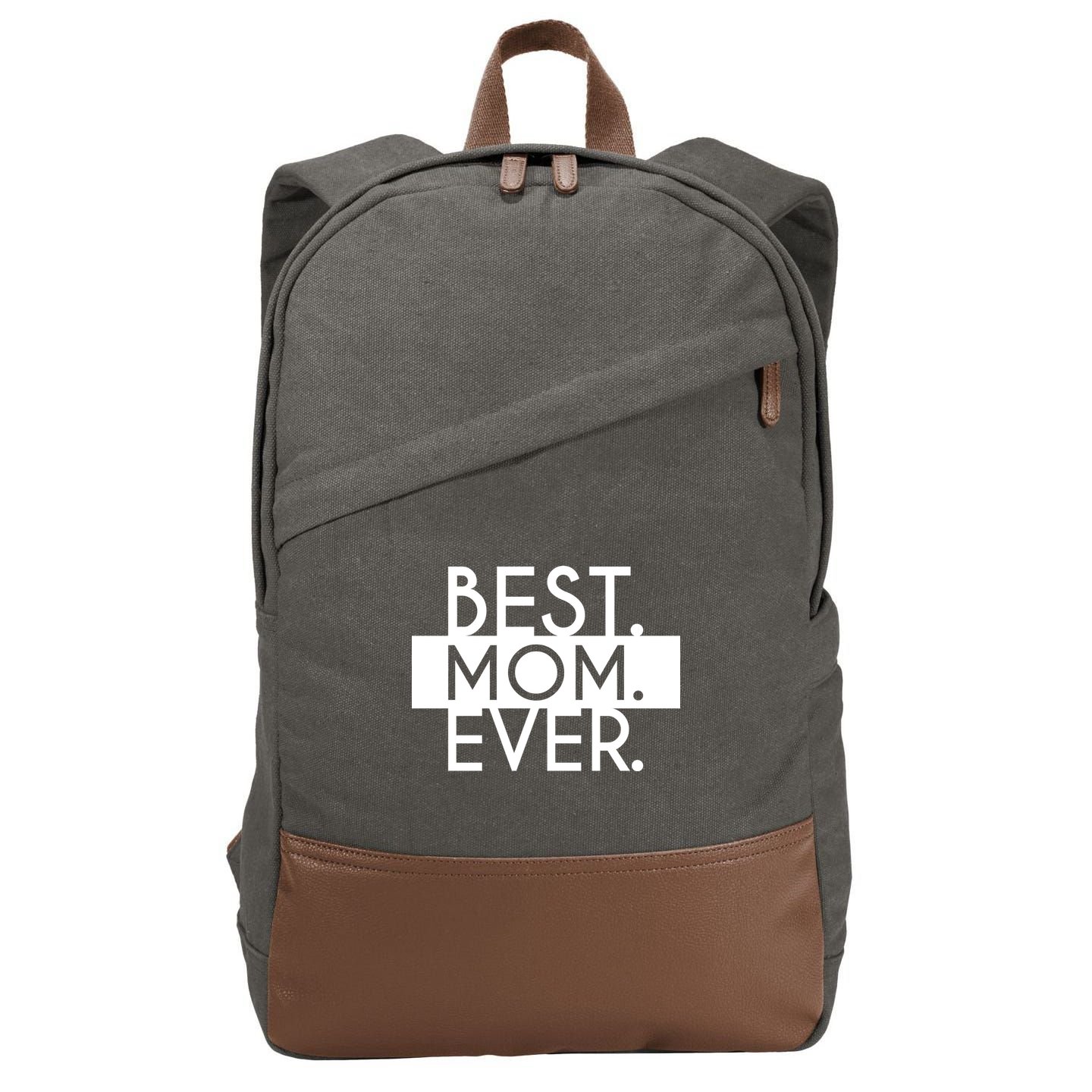 Best Mom Ever Cute Gift Cotton Canvas Backpack