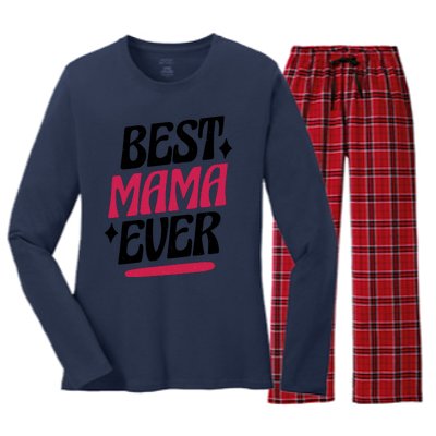 Best MAMA Ever Women's Long Sleeve Flannel Pajama Set 