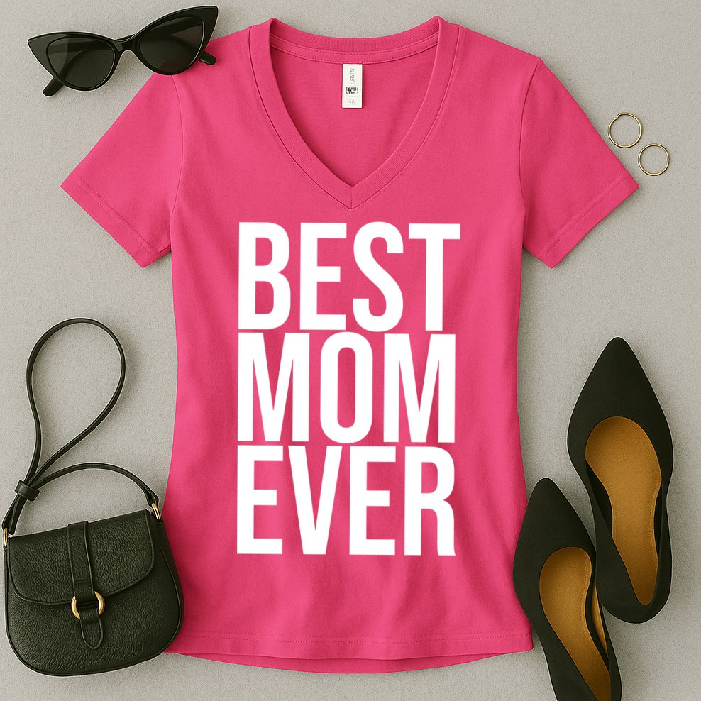 Best Mom Ever Cute Gift For Mom Women's V-Neck T-Shirt