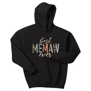 Best Memaw Ever Gifts Leopard Print Mothers Day Kids Hoodie