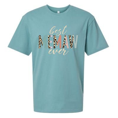 Best Memaw Ever Gifts Leopard Print Mothers Day Sueded Cloud Jersey T-Shirt