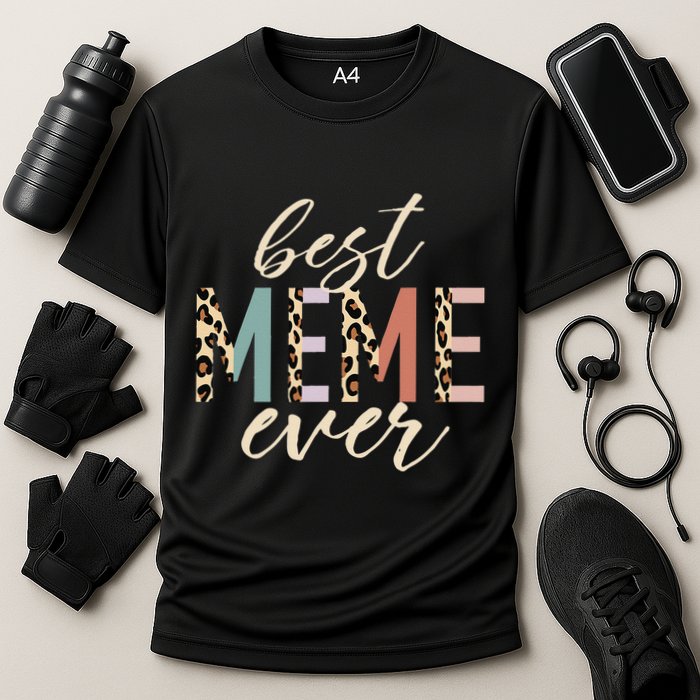 Best Meme Ever Gifts Leopard Print Mothers Day Cooling Performance Crew T-Shirt