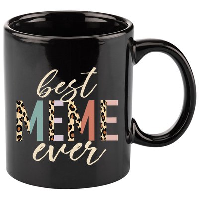 Best Meme Ever Gifts Leopard Print Mothers Day 11oz C Handle Ceramic Mug