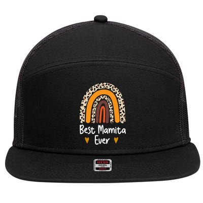 Best Mamita Ever Flowers Mothers Day From Daughter Great Gift Son Gift 7 Panel Mesh Trucker Snapback Hat