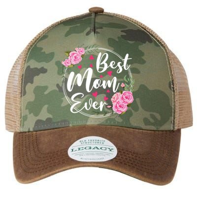 Best Mom Ever Cute Floral Happy Mother's Day Funny Gift Legacy Tie Dye Trucker Hat