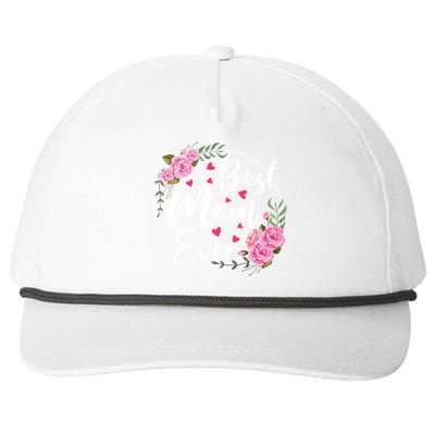 Best Mom Ever Cute Floral Happy Mother's Day Funny Gift Snapback Five-Panel Rope Hat