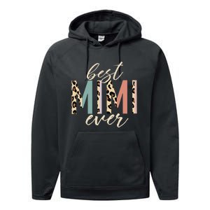 Best Mimi Ever Gifts Leopard Print Mothers Day Performance Fleece Hoodie