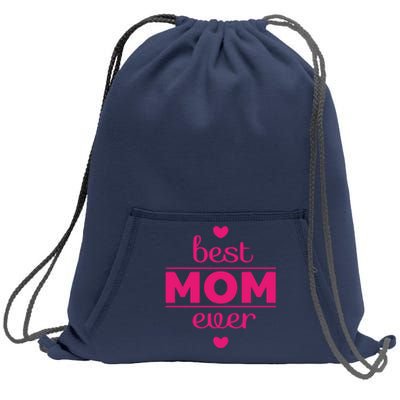 Best Mom Ever Heart Gift Sweatshirt Cinch Pack Bag