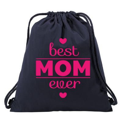 Best Mom Ever Heart Gift Drawstring Bag