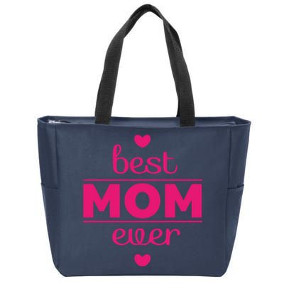 Best Mom Ever Heart Gift Zip Tote Bag