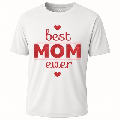 Best Mom Ever Heart Gift Cooling Performance Crew T-Shirt
