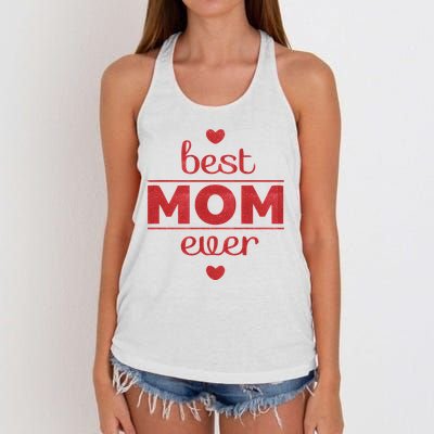 Best Mom Ever Heart Gift Women's Knotted Racerback Tank