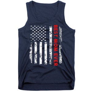 Best Mom Ever US American Flag Graphic Tee Mothers Day Tank Top