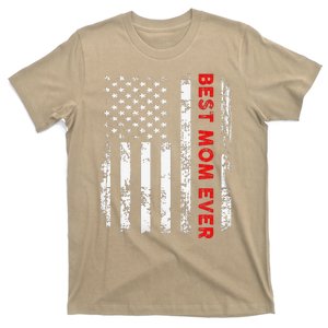 Best Mom Ever US American Flag Graphic Tee Mothers Day T-Shirt