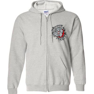 Bulldog Mascot English Bulldog Pride And Loyalty Full Zip Hoodie