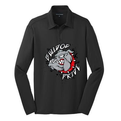 Bulldog Mascot English Bulldog Pride And Loyalty Silk Touch Performance Long Sleeve Polo