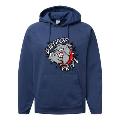 Bulldog Mascot English Bulldog Pride And Loyalty Performance Fleece Hoodie