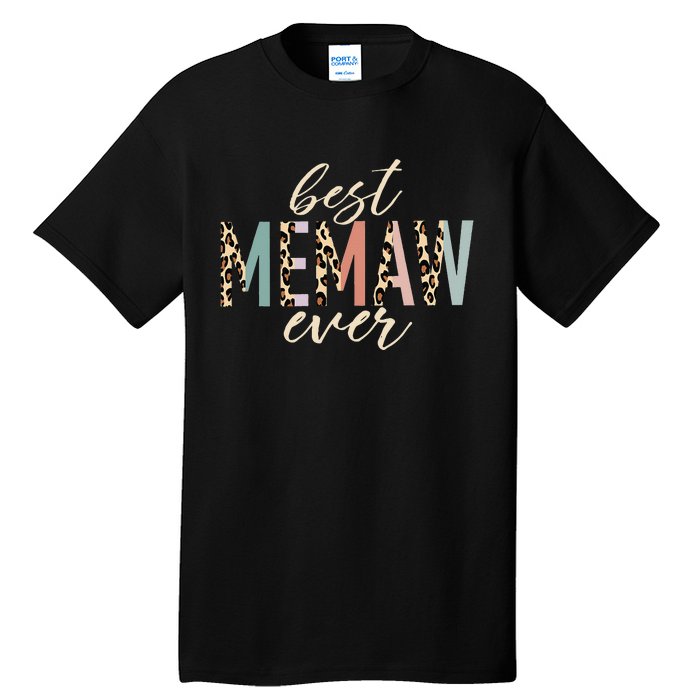 Best Memaw Ever Gifts Leopard Print Mothers Day Tall T-Shirt