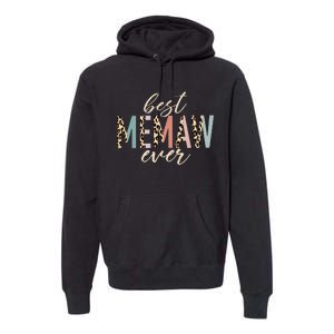 Best Memaw Ever Gifts Leopard Print Mothers Day Premium Hoodie