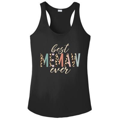 Best Memaw Ever Gifts Leopard Print Mothers Day Ladies PosiCharge Competitor Racerback Tank