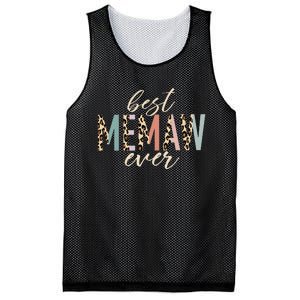 Best Memaw Ever Gifts Leopard Print Mothers Day Mesh Reversible Basketball Jersey Tank