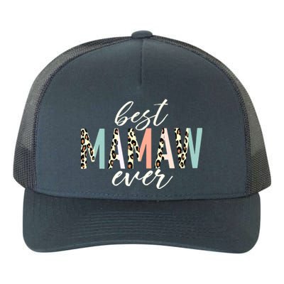 Best Mamaw Ever Gift Leopard Print Mothers Day Yupoong Adult 5-Panel Trucker Hat