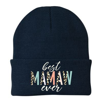 Best Mamaw Ever Gift Leopard Print Mothers Day Knit Cap Winter Beanie