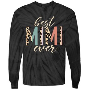 Best Mimi Ever Gifts Leopard Print Mothers Day Tie-Dye Long Sleeve Shirt