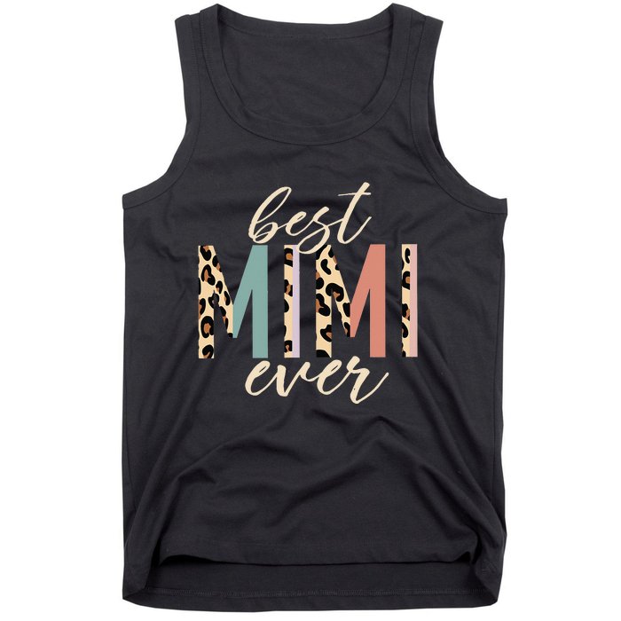 Best Mimi Ever Gifts Leopard Print Mothers Day Tank Top