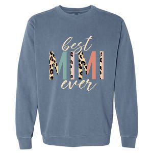 Best Mimi Ever Gifts Leopard Print Mothers Day Garment-Dyed Sweatshirt