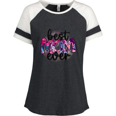 Best Mom Ever Gift For Mother's Day Enza Ladies Jersey Colorblock Tee